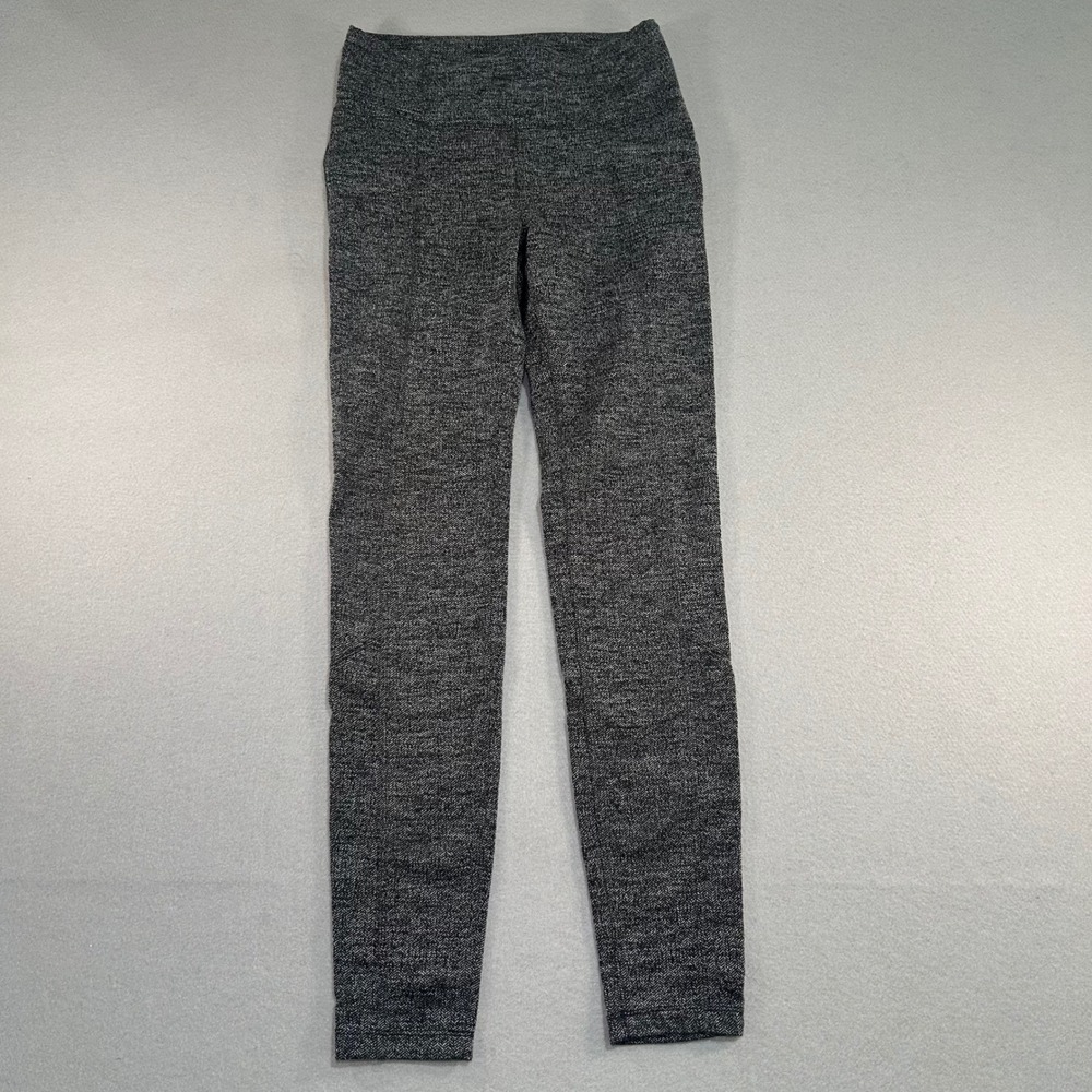 Athleta Metro Leggings Womens S Black White Herringbone High Rise Pants Pockets